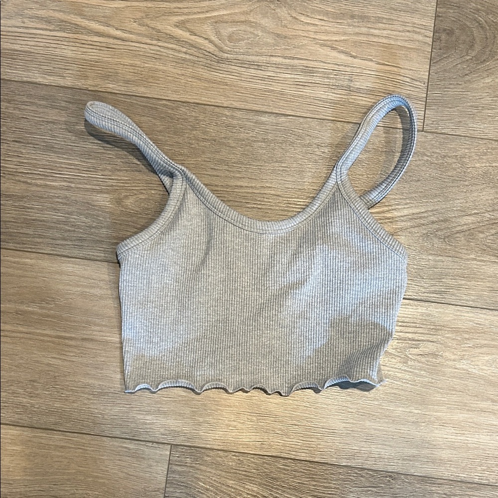 Forever 21 Gray Ribbed Crop‎ Top Size M